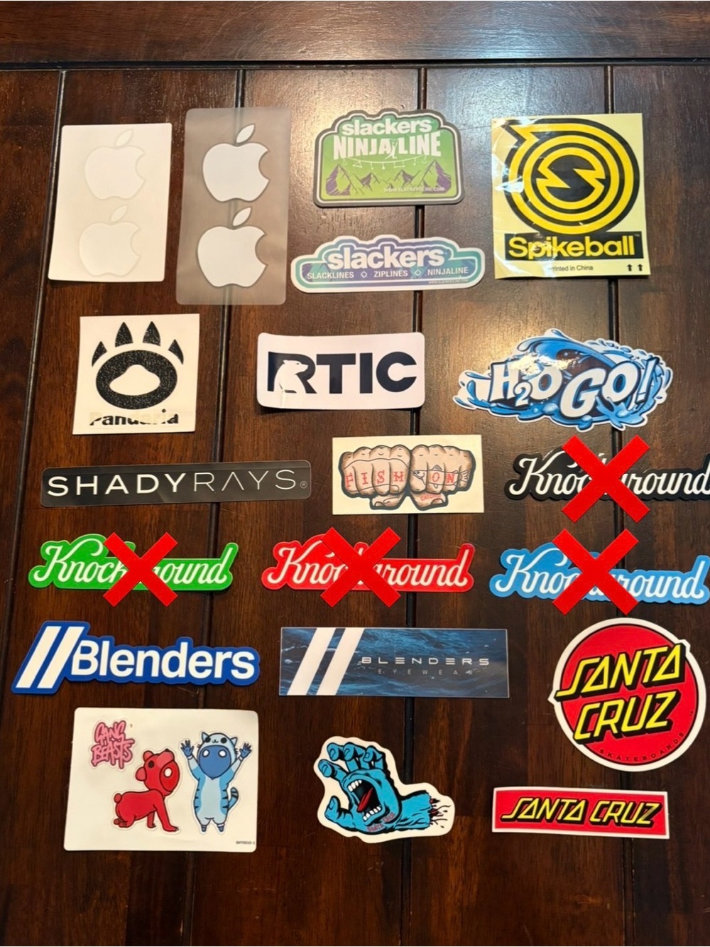 Set of 16 Brand Stickers (Apple, RTIC, Blenders, Santa Cruz, etc)